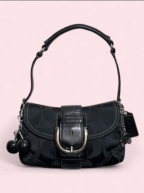 vintage coach satin black upside down mini soho shoulder bag 🖤